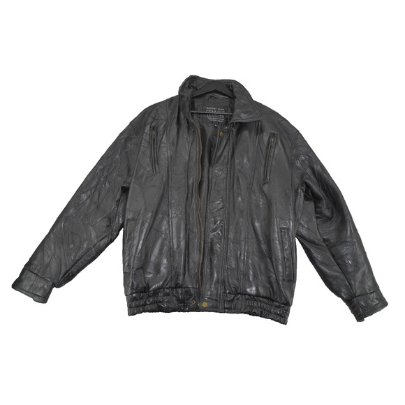 Vintage MAXAM Lambskin Leather Biker Jacket Harley Patch Mosaic Panel Black M - Picture 1 of 8